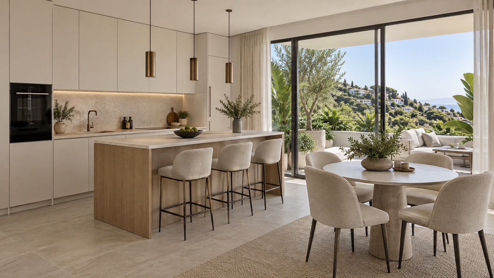 Illustrative kitchen and dining area